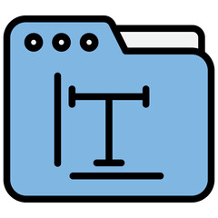 Font Blue Black Icon