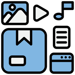 Digital Product Blue Black Icon
