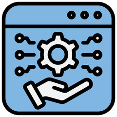Digital Service Blue Black Icon