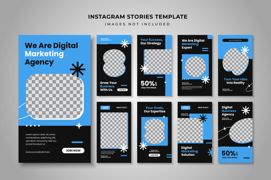 Set of Digital marketing agency social media story template