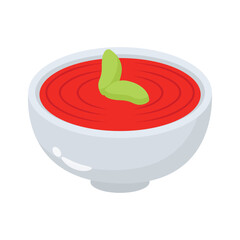 A trendy icon of drip sauce bowl in 3d style