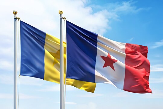 Acadian Flag,  Symbol of Acadian Culture,  Left Composition, Copy Space