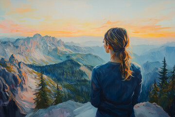 Naklejka premium someone who enjoys the morning air