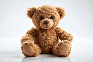 Fototapeta premium Adorable Brown Teddy Bear Isolated on White Background - Perfect for Children's Products