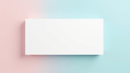 Fototapeta premium Blank Rectangular Card Mockup on Pastel Background Perfect for Branding and Design Presentation