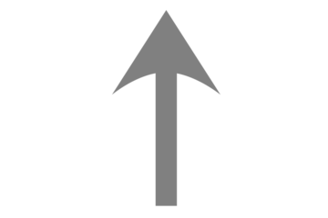 grey straight arrow up icon on transparent background. flat style. arrow icon for your web site design, logo, app, UI. arrow indicated the direction symbol. curved arrow sign