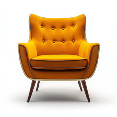 A mid-century chair isolated on a white background