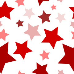 Pink, red, black star seamless pattern, background. Abstract doodle drawing. Vector art illustration stars