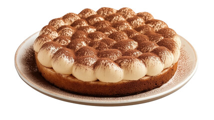 tiramisu cake isolated on transparent background