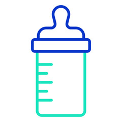 baby bottle outline dual color icon