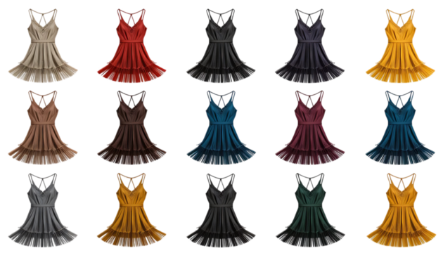 Collection of Tassel Hem Mini Dress isolated on png