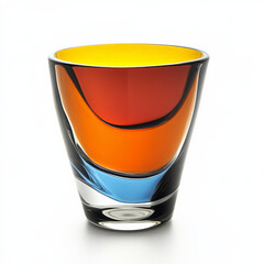 A mid-century glass isolated on a white background