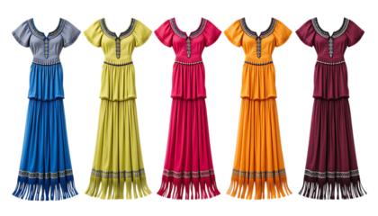 Collection of Tassel Trim Dress isolated on png