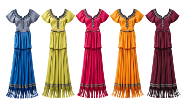 Collection of Tassel Trim Dress isolated on png