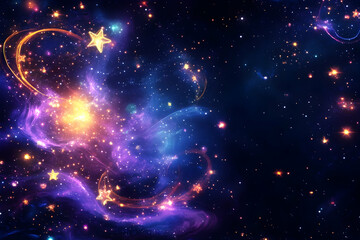 Cosmic Nebula, Star Trails, Space