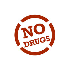 Icon no drugs. symbol say no to drugs.