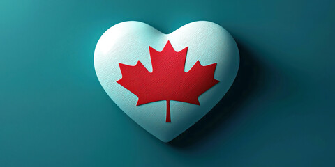 Canadian heart symbol with flag design represents national pride and love for Canada