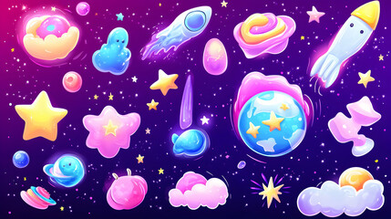 Cute space objects, cosmic background