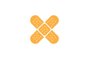 adhesive bandage black color vector silhouette illustration isolated in white background