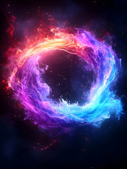 Obraz premium Fiery ring swirling cosmic dust