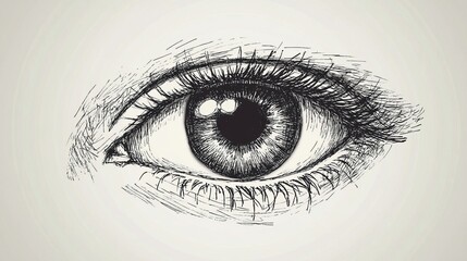 Obraz premium Hand-drawn human eye for educational infographics. 