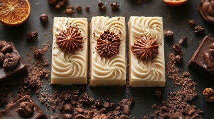 A symphony of creamy textures, a cascade of rich caramel, and a sprinkle of decorative delights, a visual feast for the senses.