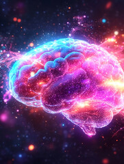 Glowing Brain in Cosmic Nebula