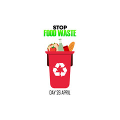 vector graphic of Stop Food Waste Day ideal for Stop Food Waste Day celebration