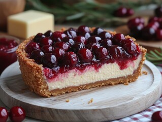Cherry Cheesecake with Fresh Cherry Topping