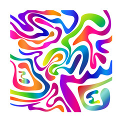 Abstract shape of rainbow colored curved lines with background. Abstract wavy colorful lines
