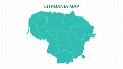 A Map highlighting Lithuania Map, Lithuania modern map with Grey Color Hi detailed Vector, geographical borders