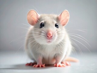 Adorable Minimalist Pet Rat Photography - Studio Shot