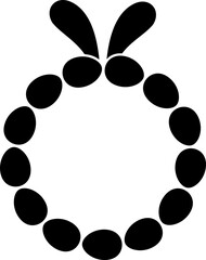 
Easter egg wreath with bunny ears silhouette flat vector illustration. 
Simple shape spring easter egg wreath with rabbit ears design isolated. 
Good for greeting card,poster, banner, leaflet . 
Tran
