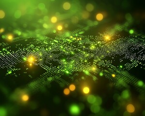 Futuristic Green Circuit Board