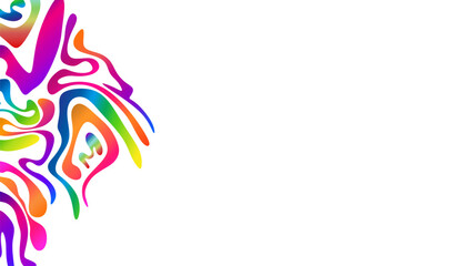 Abstract shape of rainbow colored curved lines with background. Abstract wavy colorful lines