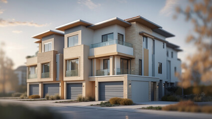 Fototapeta premium Single-Family Home, Townhouse, Condo, Apartment – Find Your Home 