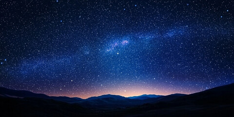 Naklejka premium The beautiful starry sky at night, beautiful mysterious atmosphere. 