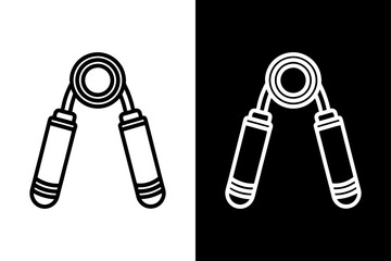 Hand Strengthener Vector Icon Clean Silhouette on Black and White Background.