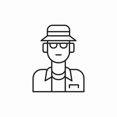 Detective investigator mystery person icon vector sign