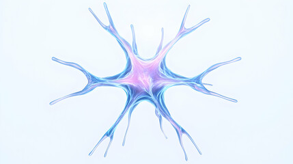 Abstract illustration of a colorful neuron with glowing effects