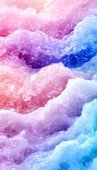 Rainbow foam waves, close-up texture