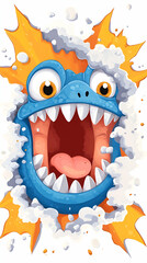 Roaring Monster Breaks Through Wall