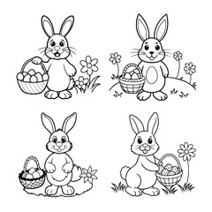 set of easter bunny