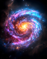 Obraz premium Spiral Galaxy, Cosmic Dust, Nebula, Space