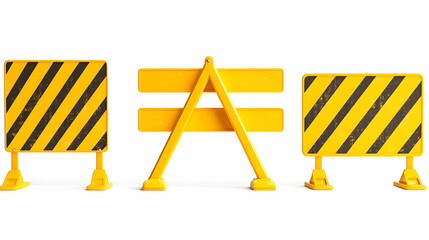 Bright Yellow Road Construction Barriers for Traffic Control Safety