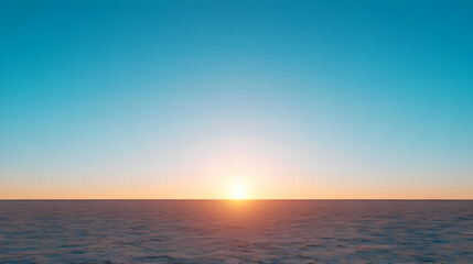 Obraz premium Beautiful Sunrise Over Calm Sea with Clear Sky and Soft Clouds