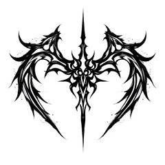 Fototapeta premium Dark Tribal Tattoo Illustration