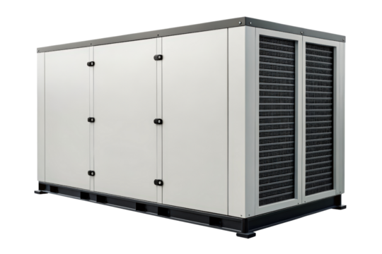 Large industrial generator isolated with transparent background