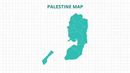A Map highlighting Palestine Map, Palestine modern map with Grey Color Hi detailed Vector, geographical borders