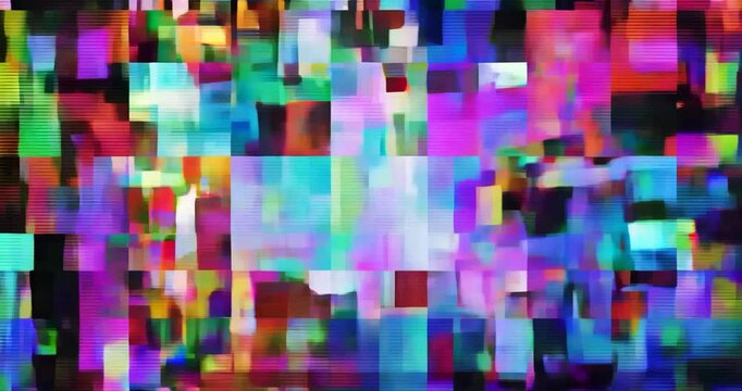 Abstract Glitch Art with Colorful Pixelated Distortion &ndash; Digital Error Aesthetic